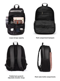 ZOUK Unisex Striped Water Resistance Backpack Up To 16 Inch