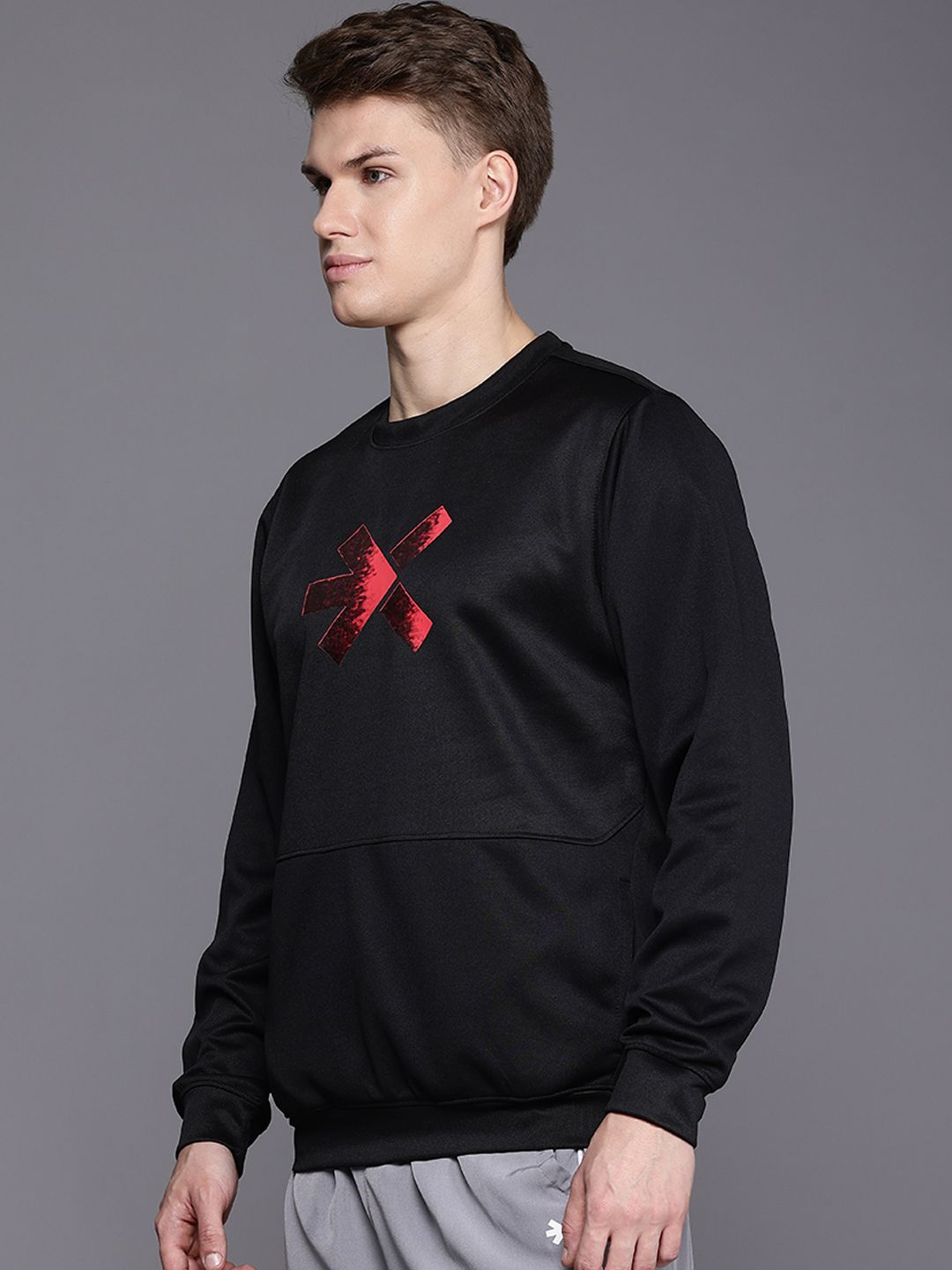 HRX by Hrithik Roshan Brand Logo Printed Rapid Dry Training Sweatshirt