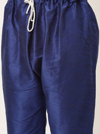 SOJANYA Men Blue Kurta with Churidar & Jacket