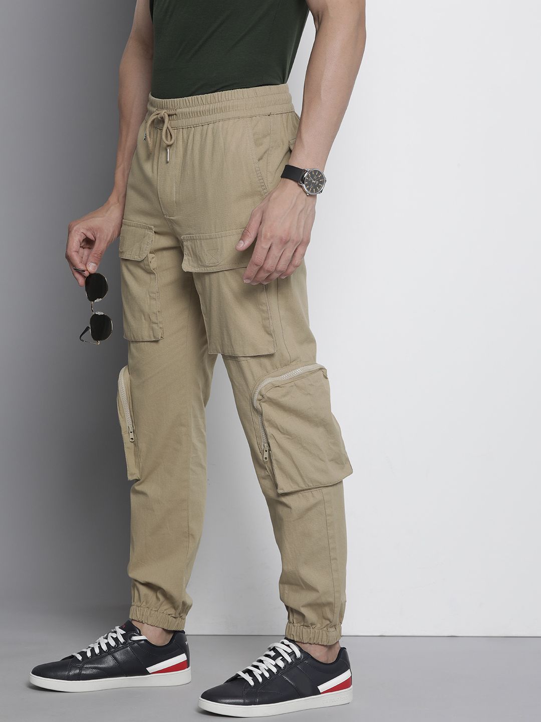 The Indian Garage Co Men Cotton Cargos Trousers