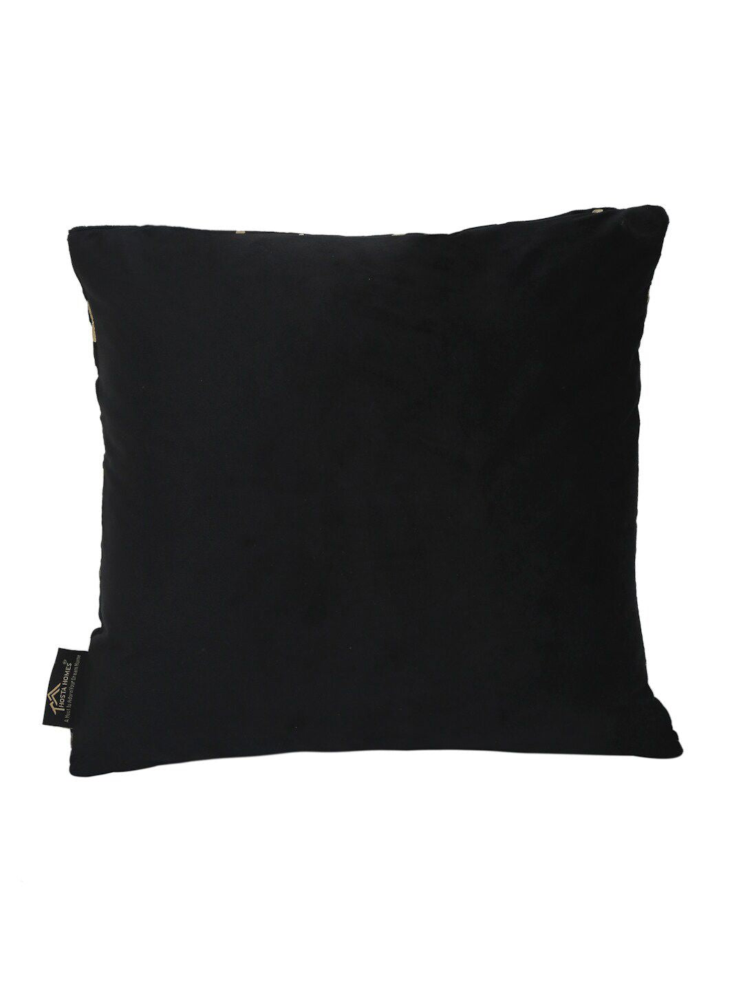 HOSTA HOMES Set of 5 Black & Gold-Toned Floral Velvet Square Cushion Covers