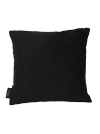 HOSTA HOMES Set of 5 Black & Gold-Toned Floral Velvet Square Cushion Covers
