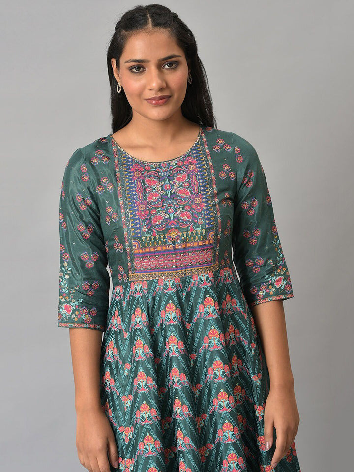 W Ethnic Motifs Printed Maxi Ethnic Dress