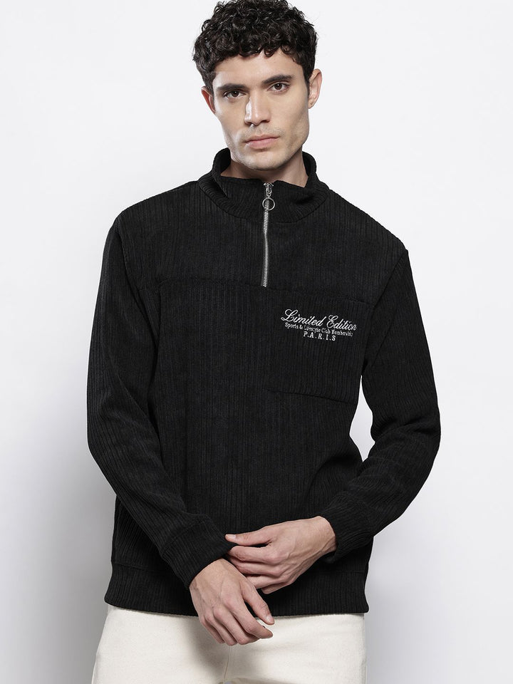 The Indian Garage Co Typography Printed Corduroy Sweatshirt