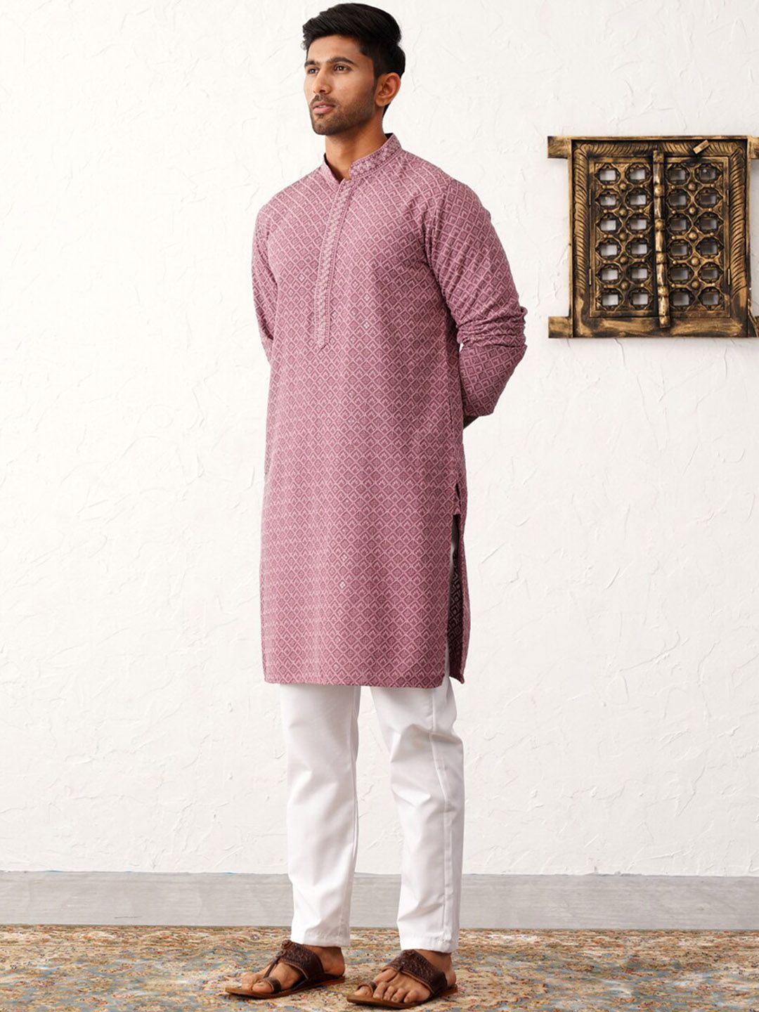 Jompers Embroidered Sequinned Kurta With Pyjama