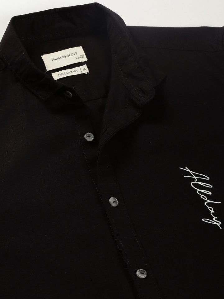 Thomas Scott Typography Printed Classic Regular Fit Casual Shirt