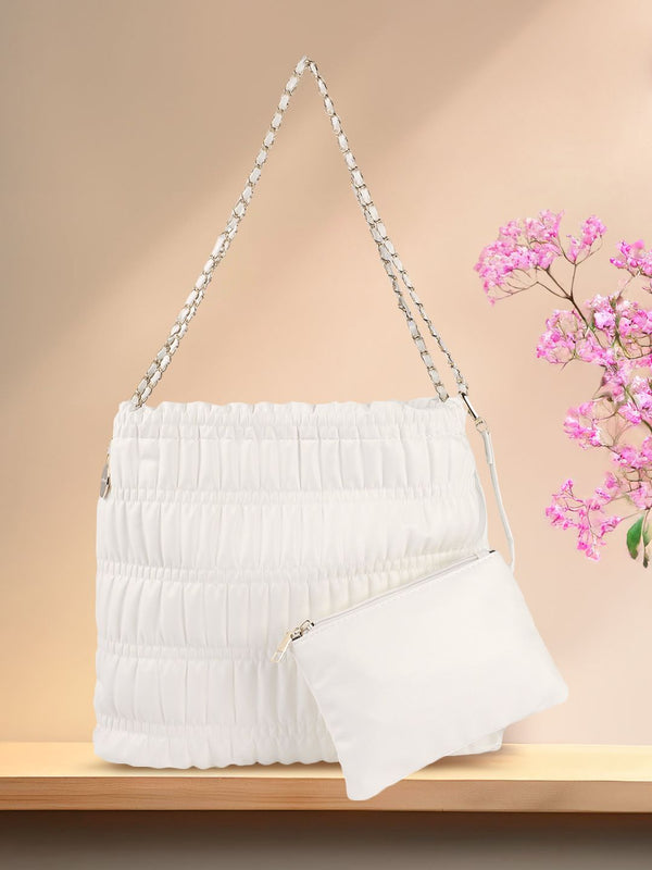 DressBerry Structured Quilted Shoulder Bag with Pouch