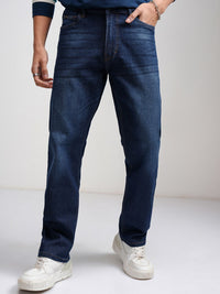 Highlander Men Straight Fit Mid-Rise Light Light Fade Cotton Regangan Seluar Jeans