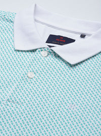 Raymond Geometric Print Polo Collar Pure Cotton Modern Fit T-shirt