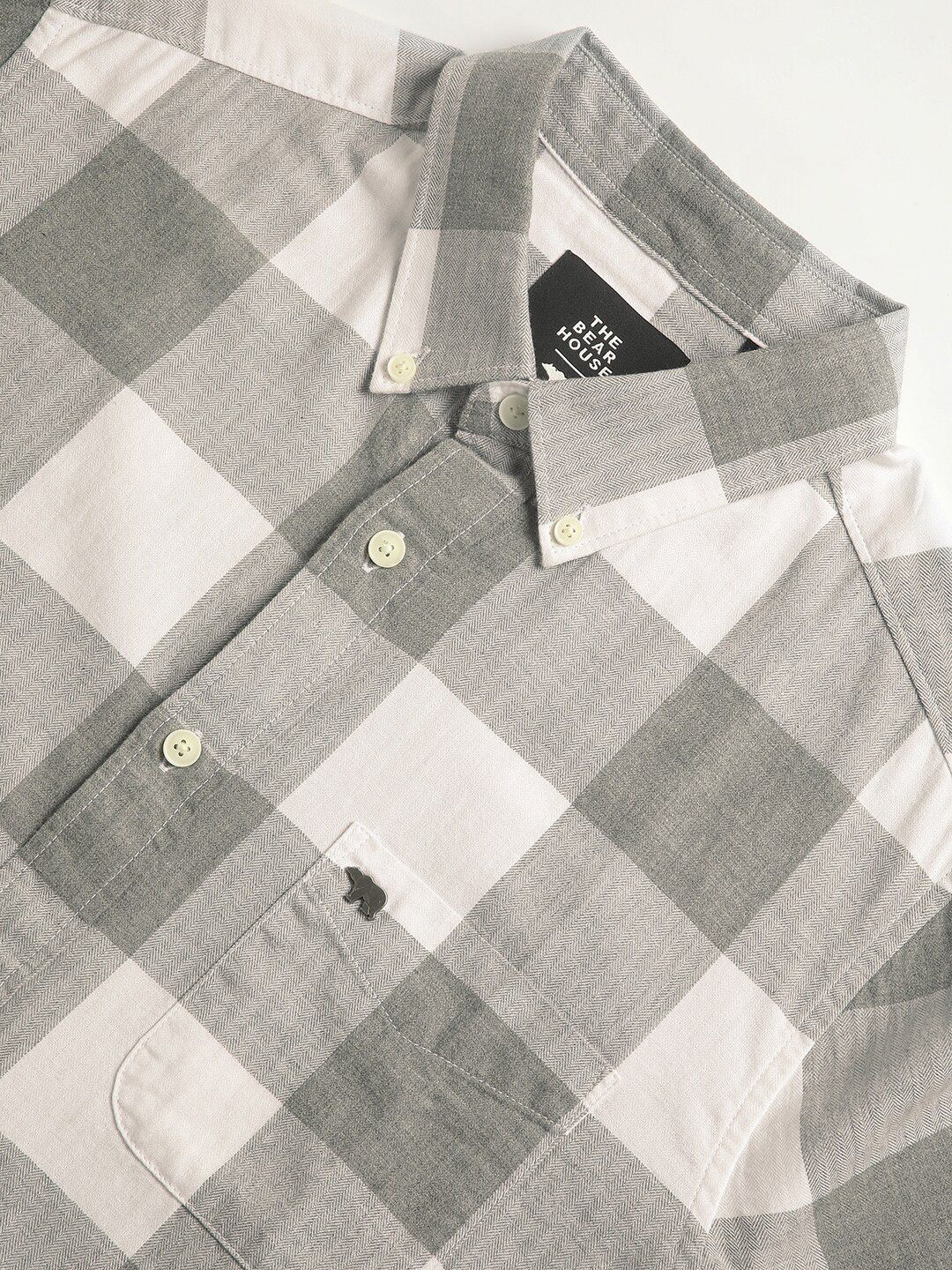 THE BEAR HOUSE Buffalo Checked Slim Fit Pure Cotton Shirt