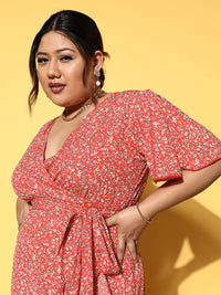 Berrylush Curve Floral Crepe Maxi Dress