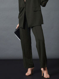 SASSAFRAS worklyf Straight Fit High Rise Plain Strechable Parallel Trousers