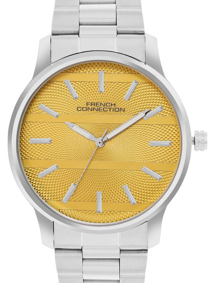French Connection Men Embellished Dial & Stainless Steel Bracelet Style Straps Analogue Watch FCN091YSM