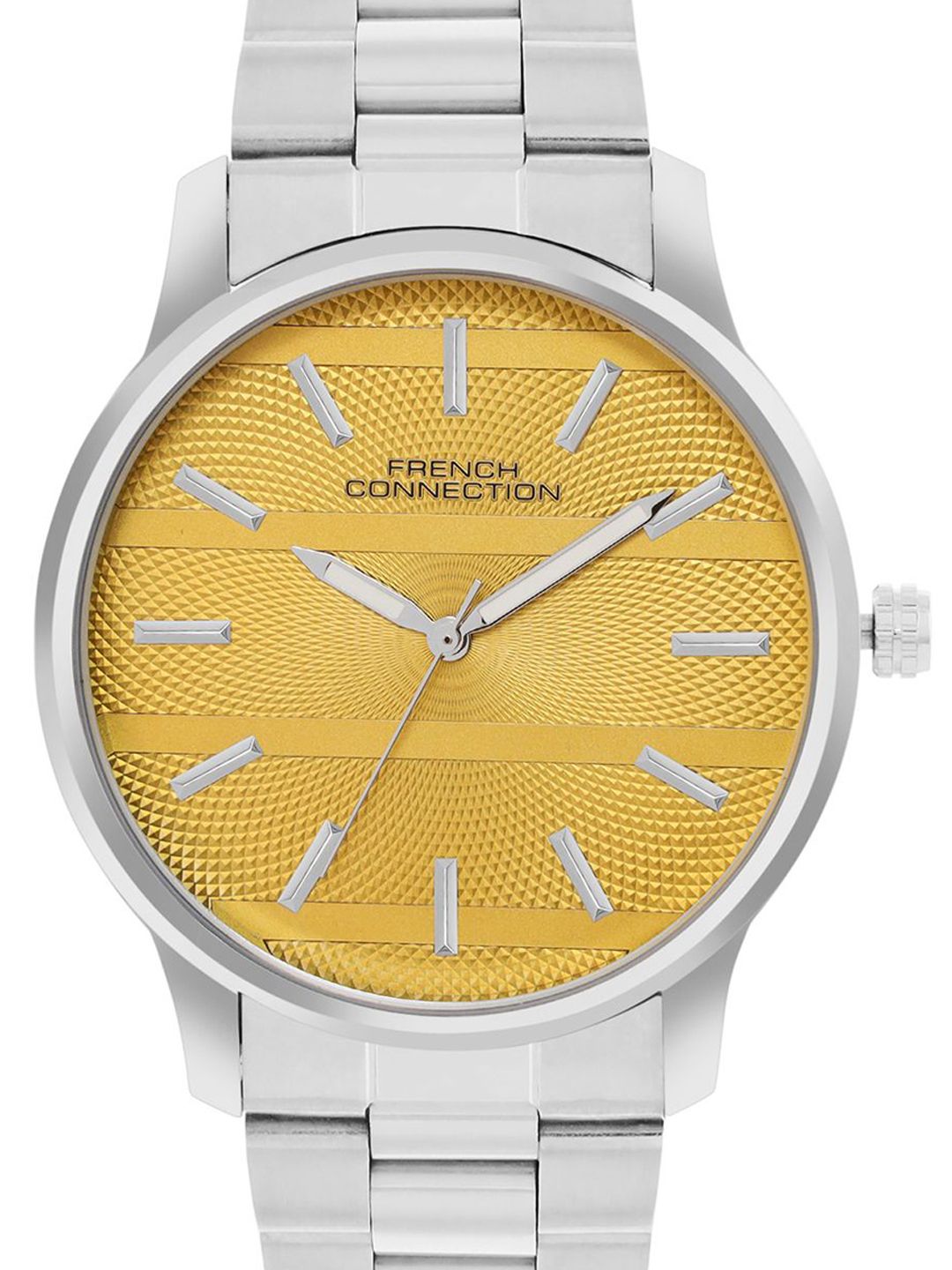 French Connection Men Embellished Dial & Stainless Steel Bracelet Style Straps Analogue Watch FCN091YSM