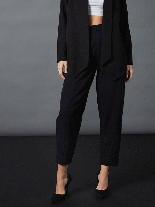 SASSAFRAS worklyf Mom Fit High Rise Plain Regular Trousers