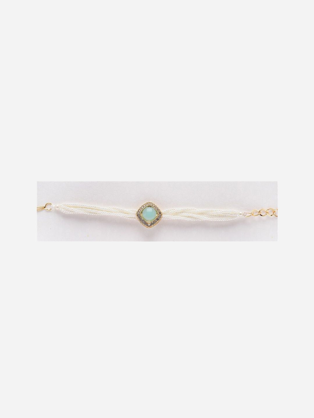 Set PANASH 2 Rakhis Bertatah Batu &amp; Manik Bersalut Emas Dengan Roli Chawal