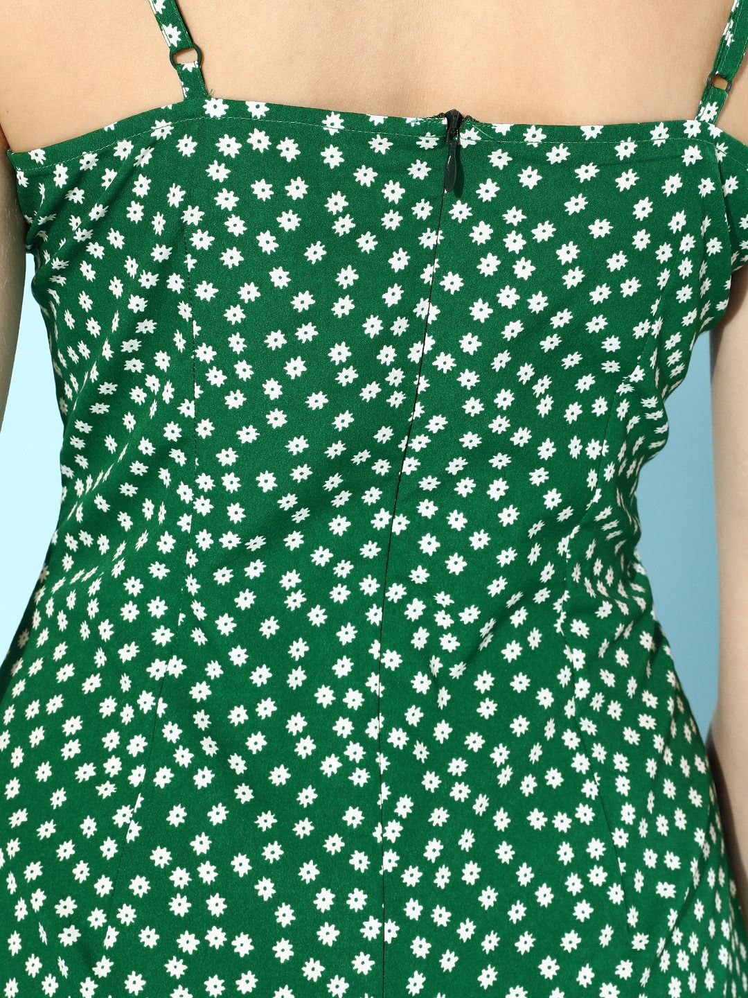 Berrylush Women Gorgeous Green Floral Dress