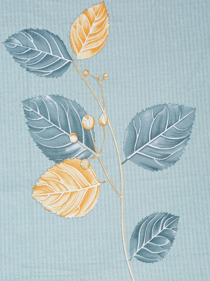 KLOTTHE Blue Floral Cotton 400 TC Single Cadar Superfine dengan Sarung Bantal-89 x 59 inci