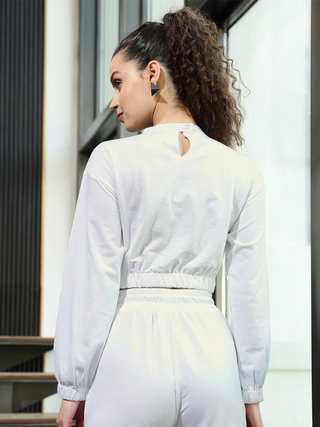 STREET 9 Women White Cotton Sweatshirt