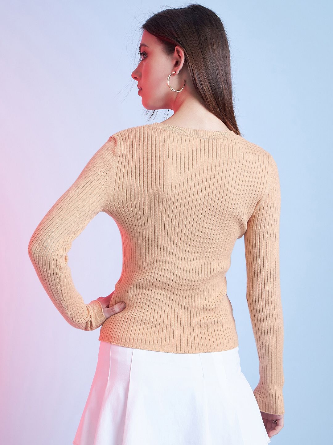 STREET 9 Long Sleeves Round Neck Ribbed Pullover