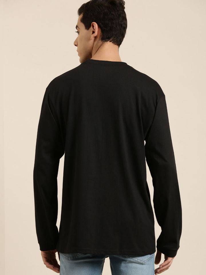 DILLINGER Men Black Typography Printed Pure Cotton Oversized  T-shirt