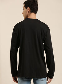 DILLINGER Men Black Typography Printed Pure Cotton Oversized  T-shirt