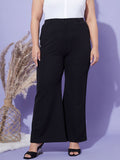 SASSAFRAS Curve Women Straight Fit High-Rise Bell Bottom Tousers