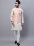 SOJANYA Embroidered Mandarin Collar Kurta with Churidar & Nahru Jacket