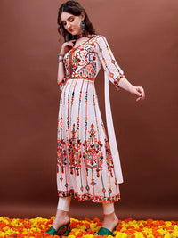 KALINI Chikankari Embroidery Georgette Anarkali Kurta & Dupatta