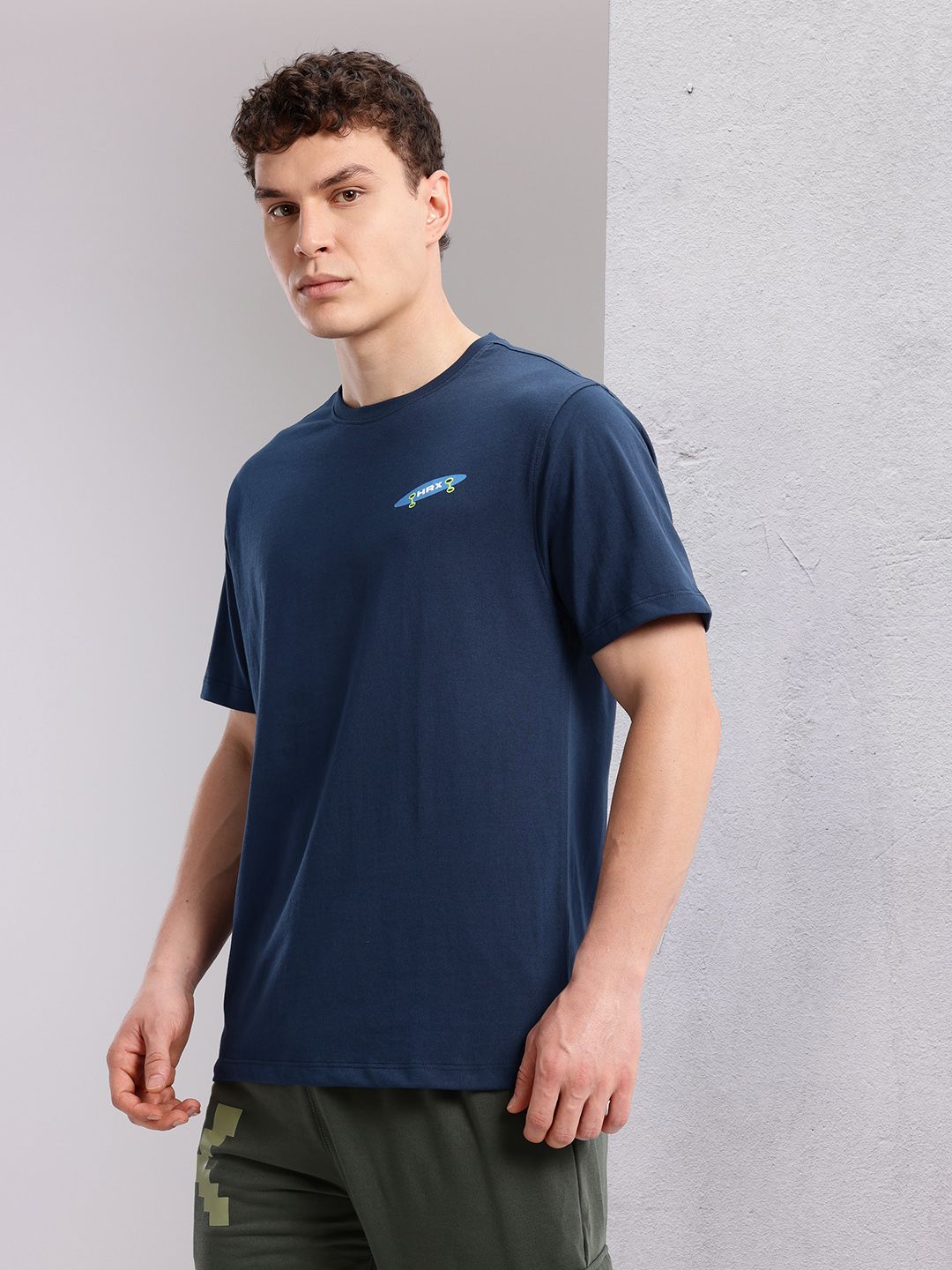 HRX by Hrithik Roshan Brand Logo Print Detail Round Neck Regular Fit T-shirt