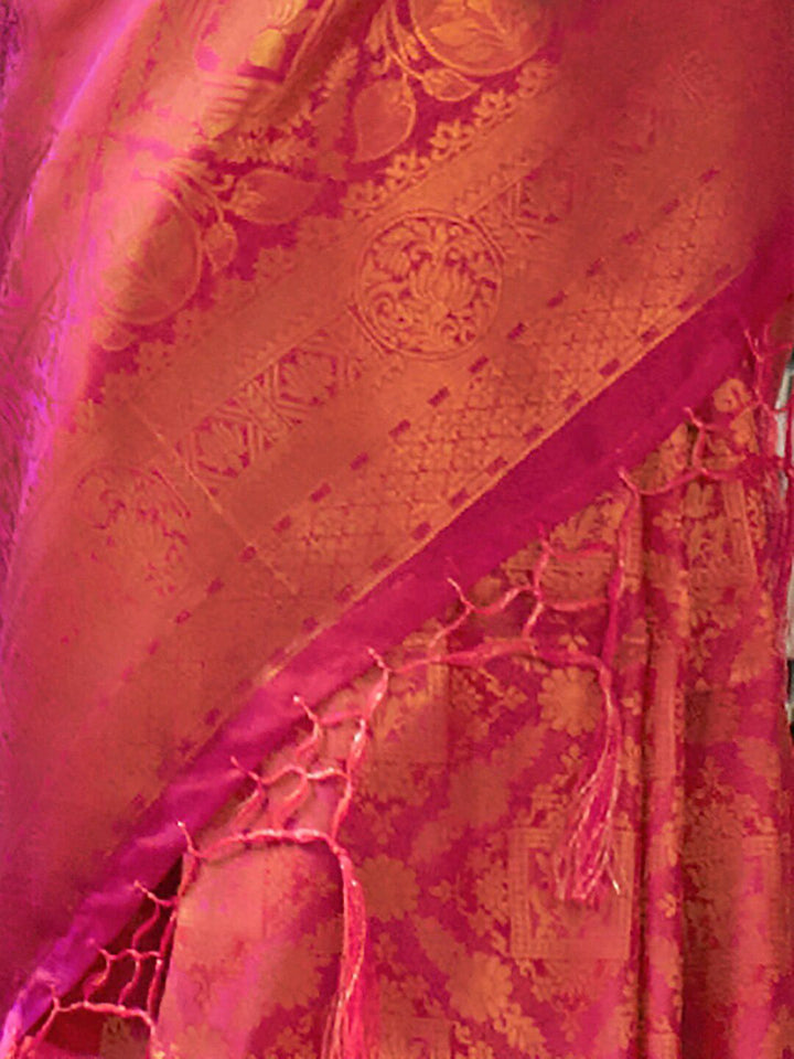 Saree mall Woven Design Zari Silk Blend Kanjeevaram Saree