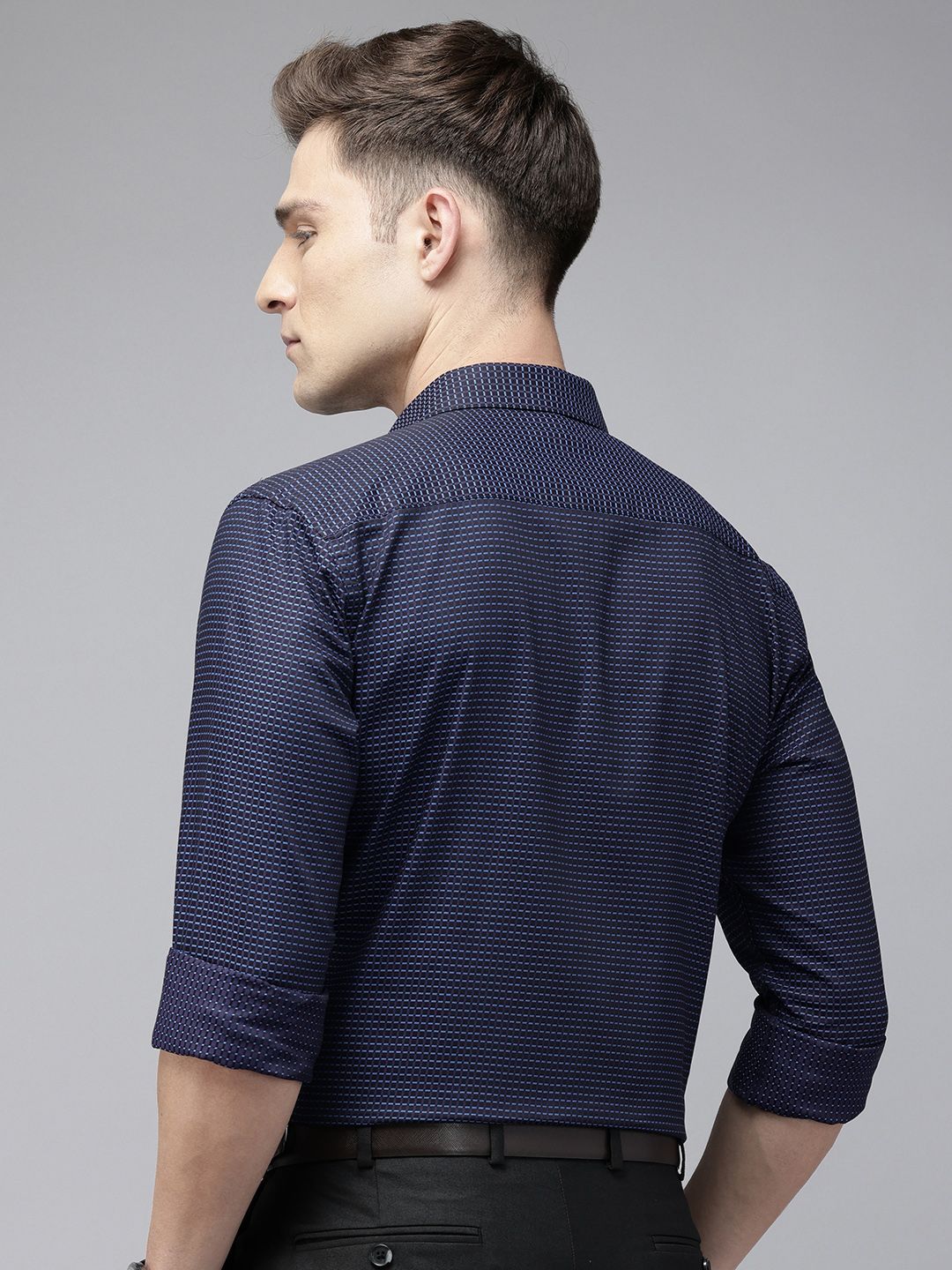 Park Avenue Pure Cotton Self-Design Slim Fit Formal Shirt