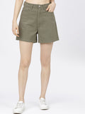 Tokyo Talkies Women Olive Green Regular Shorts