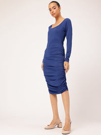 DressBerry Effortless Chic Bodycon Ruched Midi Dress