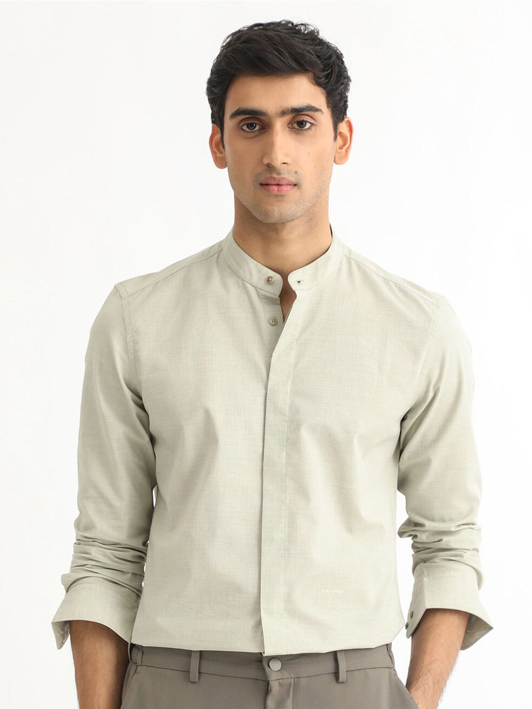 RARE RABBIT Men Cadmi Slim Fit Opaque Cotton Shirt