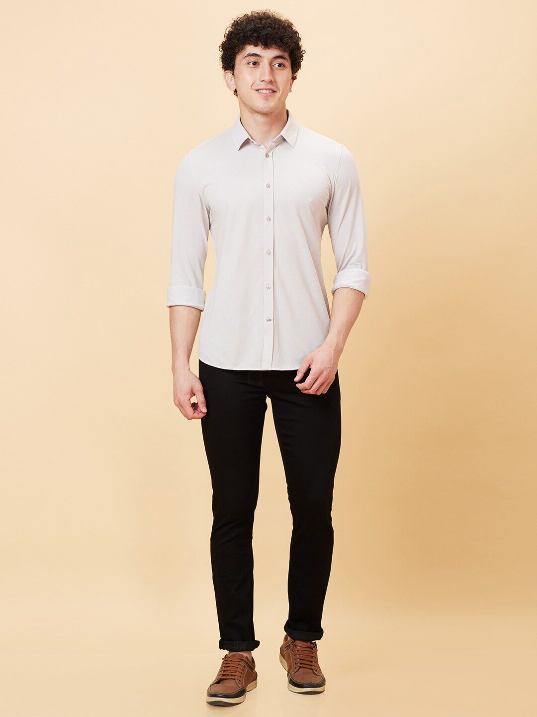 Being Human Slim Fit Spread Collar Long Sleeves Casual Shirt