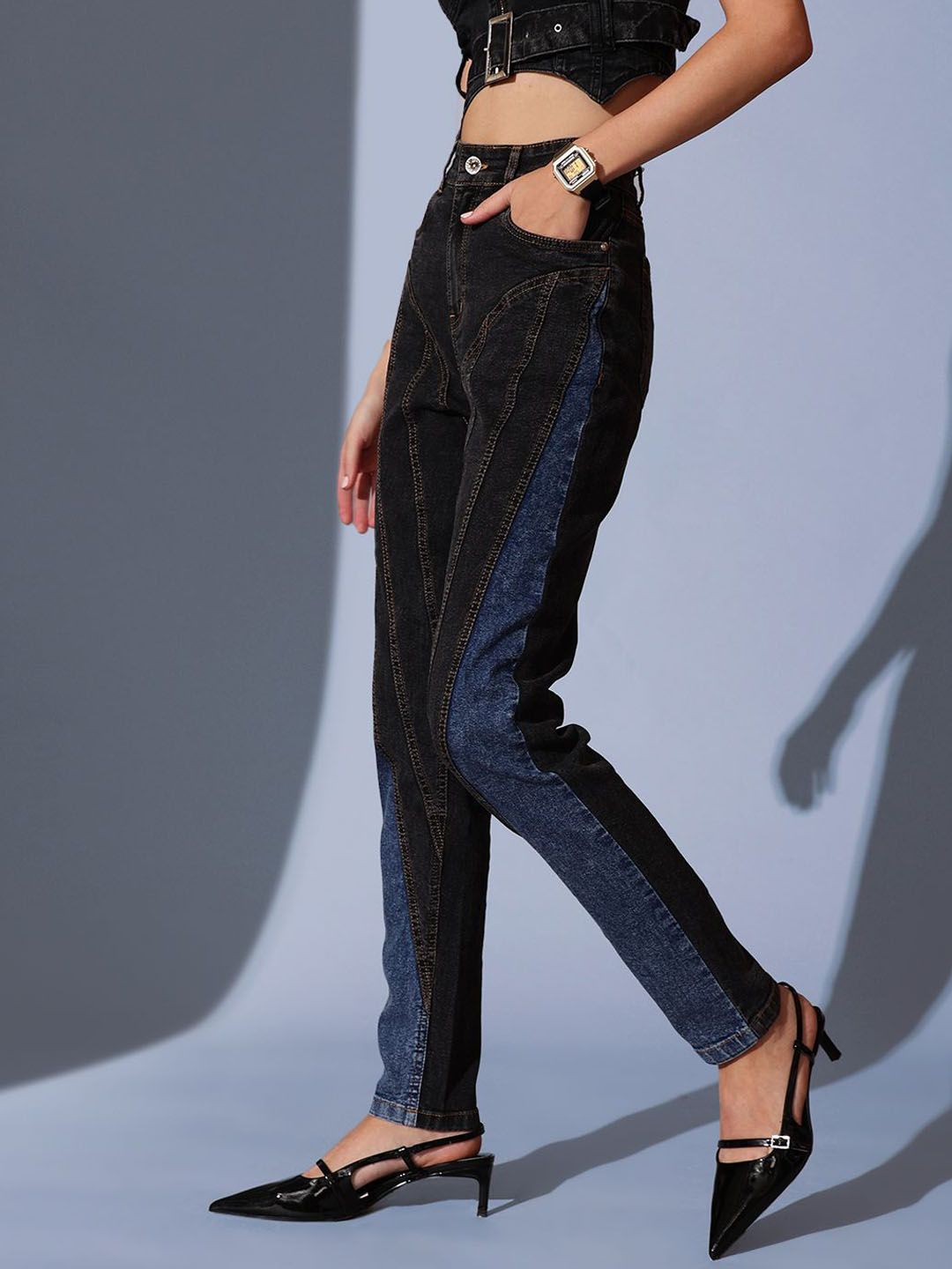 STREET 9 Women Comfort Tapered Fit High-Rise Jeans