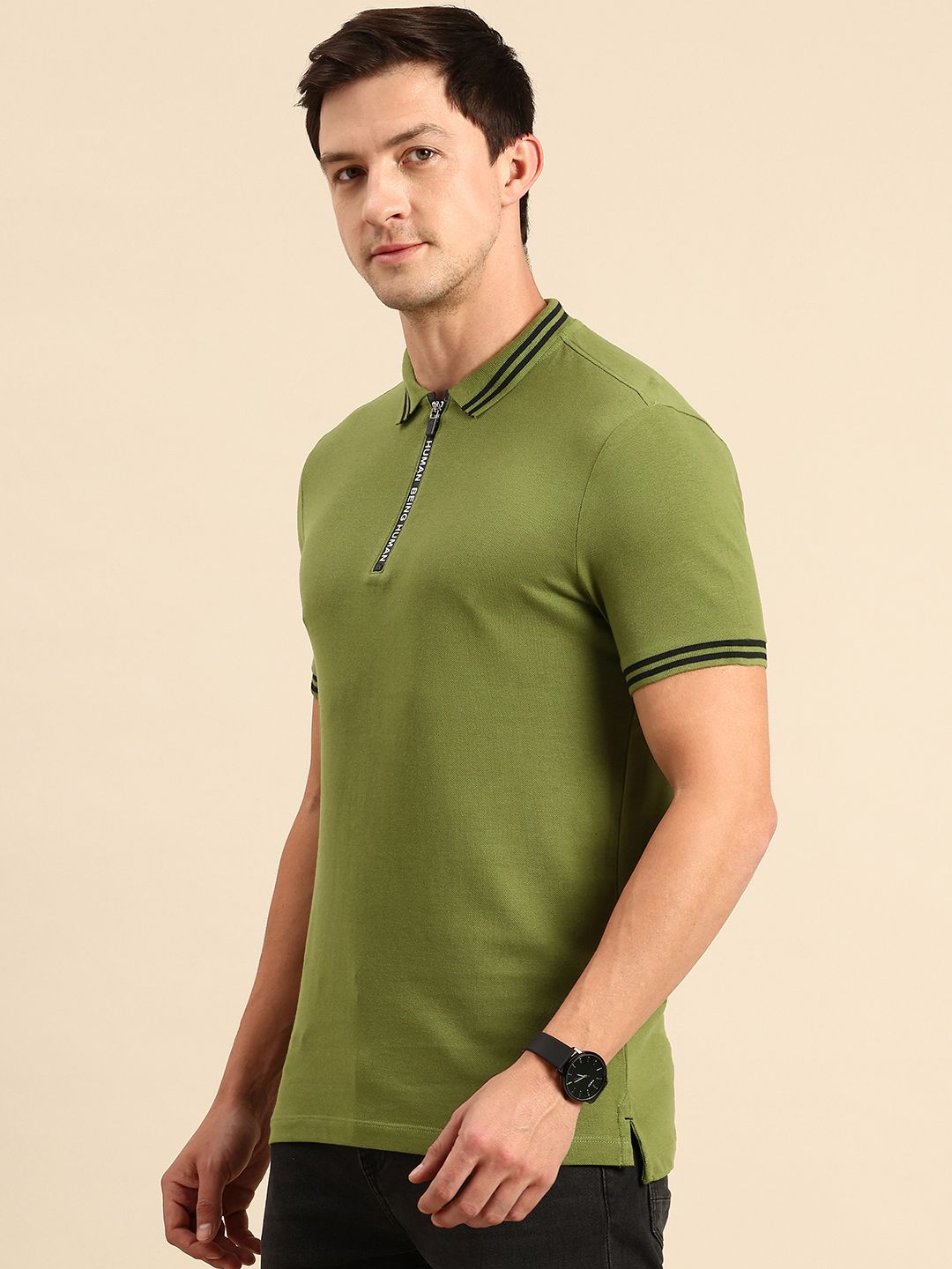 Being Human Polo Collar Pure Cotton T-shirt