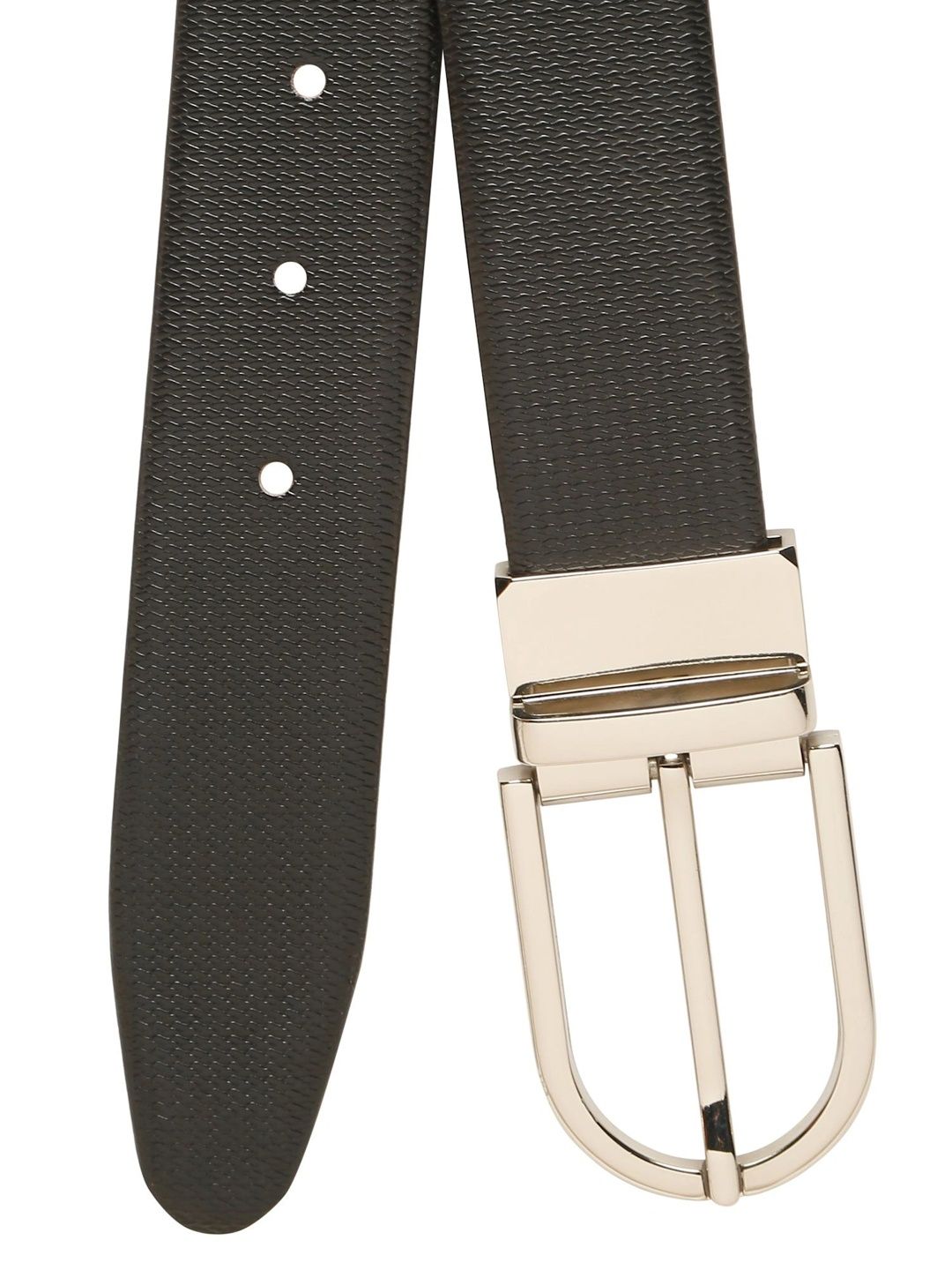 Teakwood Leathers Men Textured Leather Reversible Belt