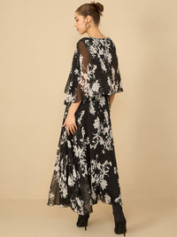 Antheaa Women Floral Printed Embellished Maxi Dress