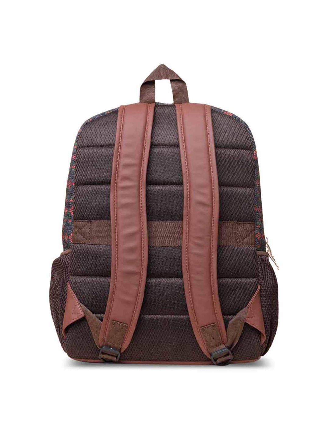 ZOUK Women Black & Red Graphic Backpack
