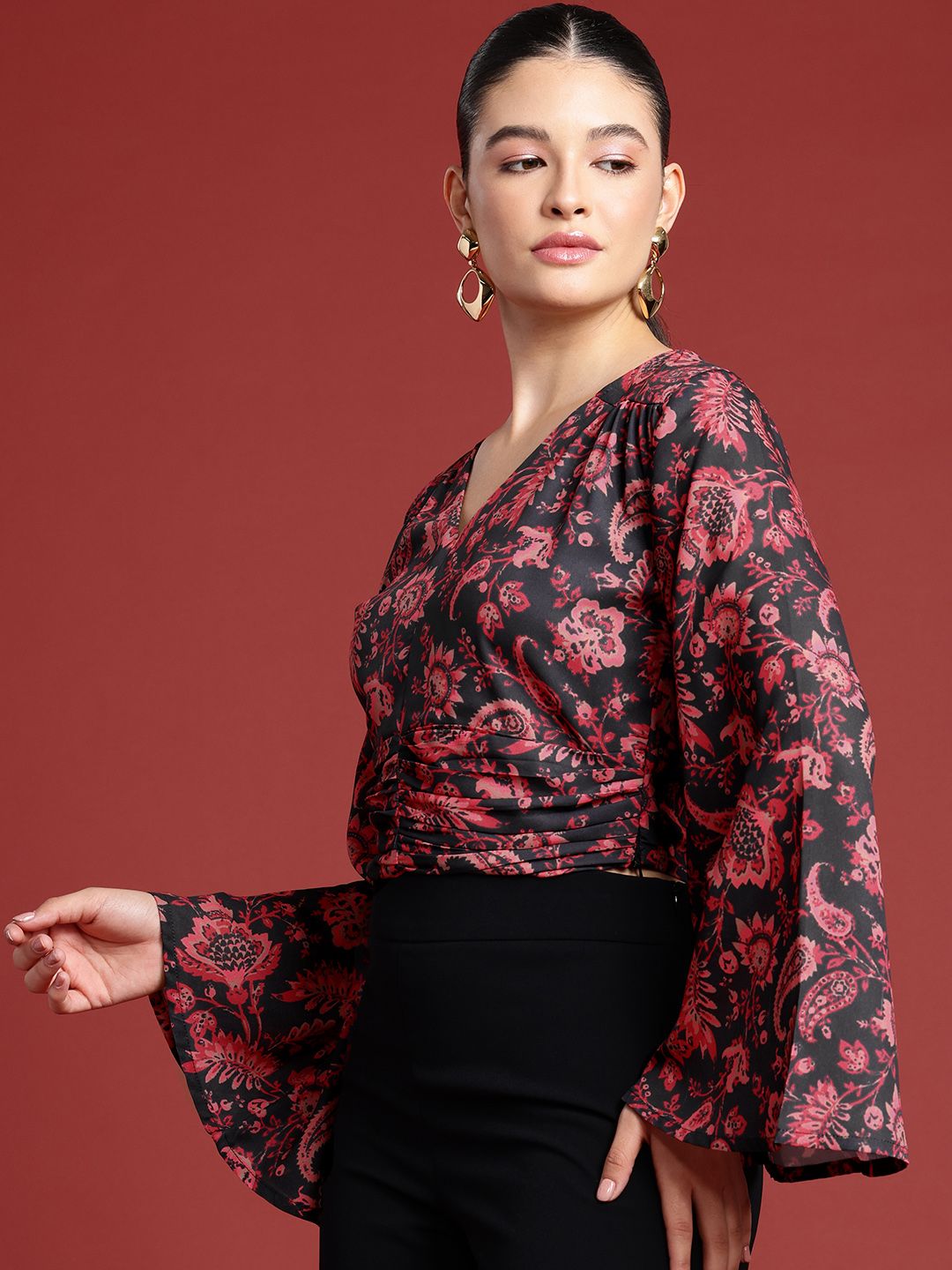 all about you Floral Printed Flared Sleeve Regular Top