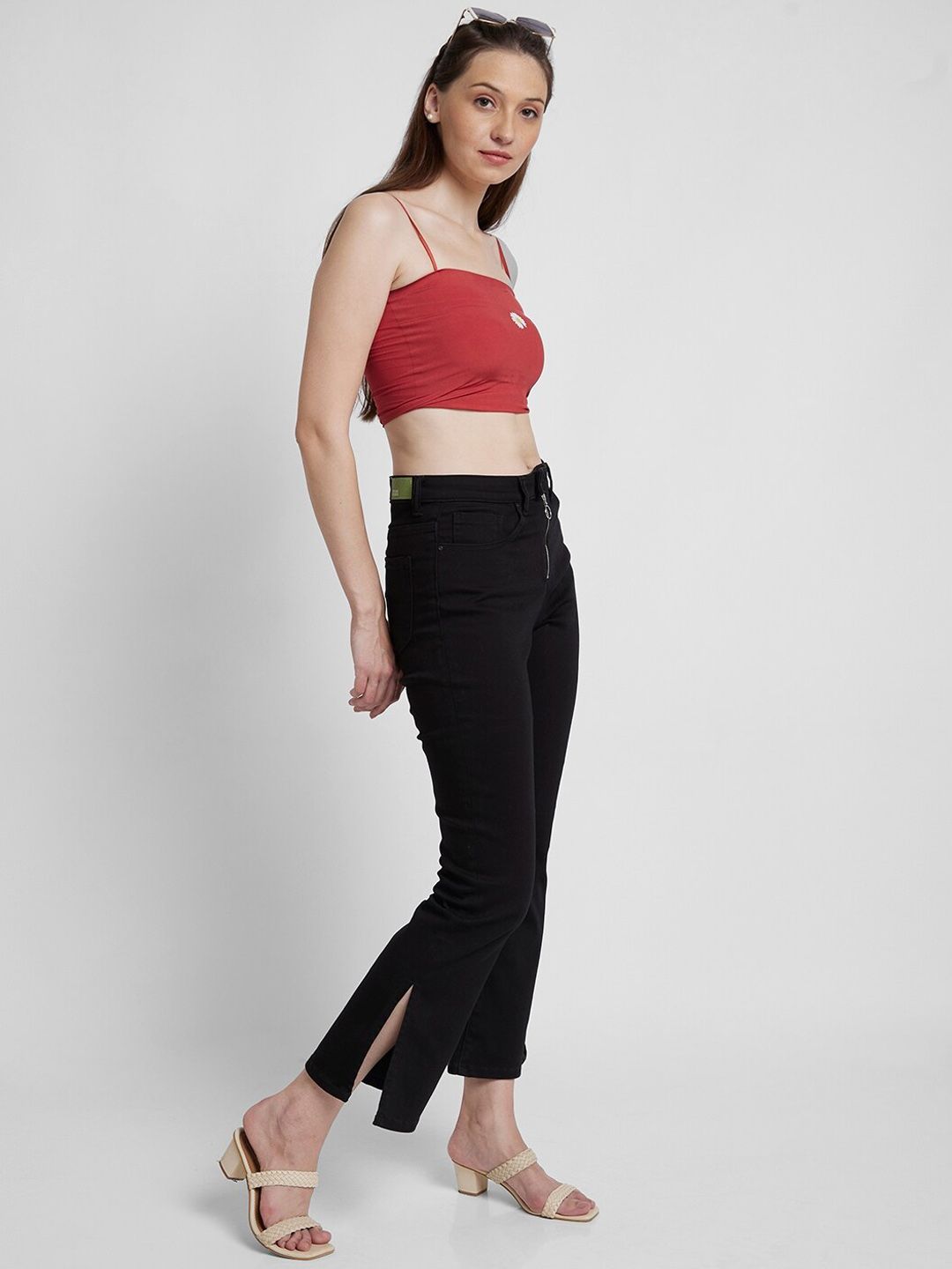 SPYKAR Women Black Elissa Bootcut High-Rise Clean Look Stretchable Jeans
