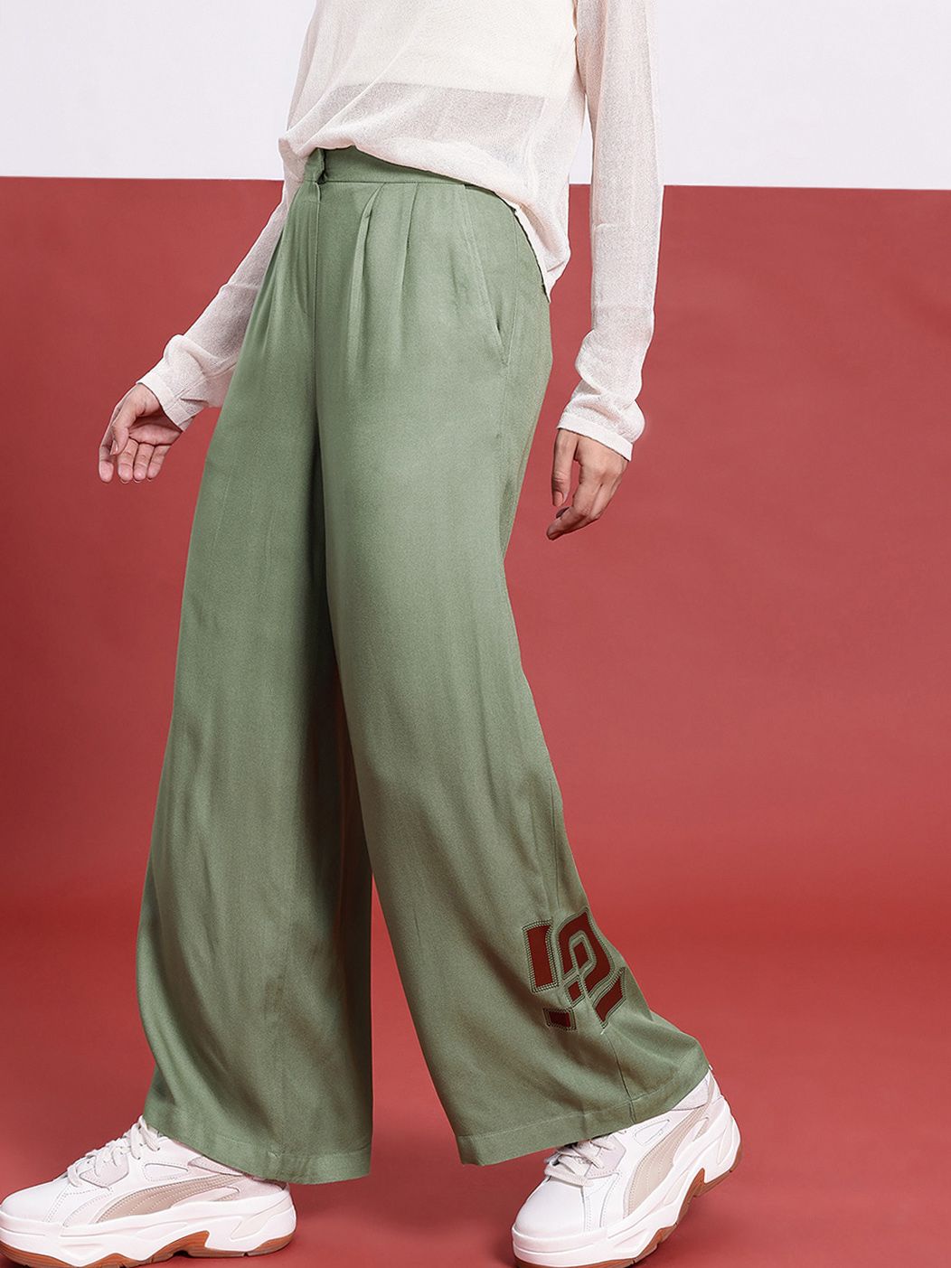 DressBerry Women Indie Vibe Tribe Wide Leg Pleated Pant