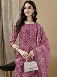 KALINI Women Ethnic Motifs Printed Regular Kurta with Trousers & Dupatta