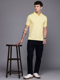 Raymond Geometric Printed Pure Cotton Modern Fit Polo Collar T-shirt
