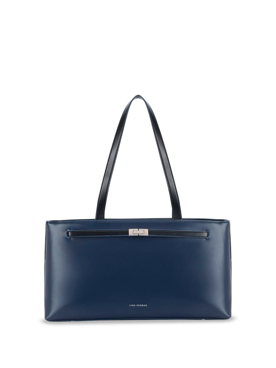 Lino Perros Colourblocked Structured Shoulder Bag with Applique