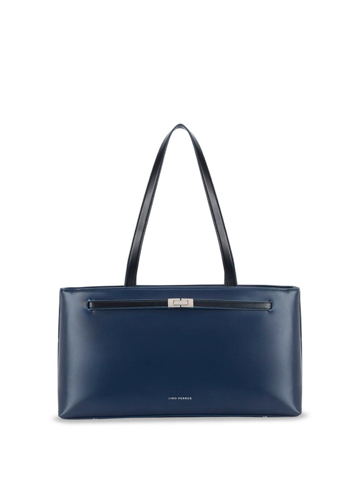Lino Perros Colourblocked Structured Shoulder Bag with Applique
