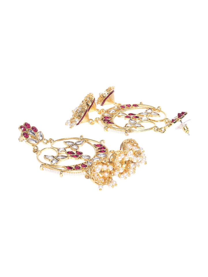 Anouk Gold-Plated Cubic Zirconia Studded Crescent Shaped Chandbalis