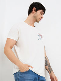 SPYKAR Men Typography Printed Round Neck Cotton Slim Fit T-shirt